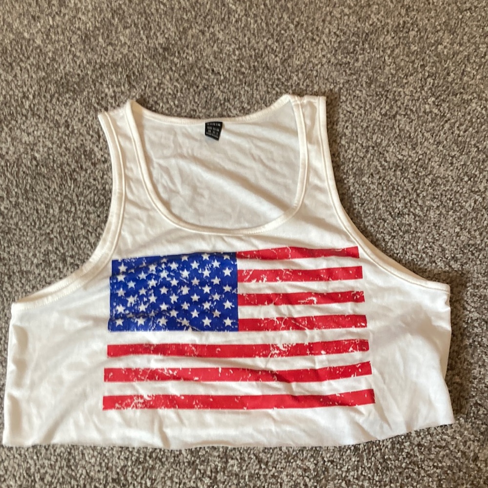 Oversized crop top American flag